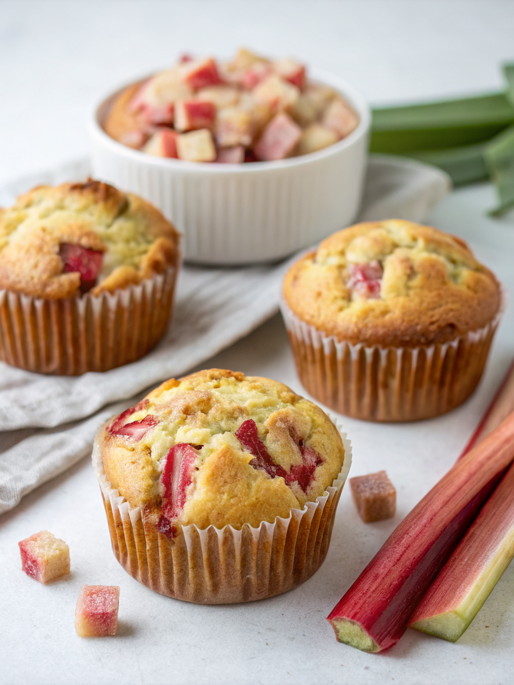 Rhubarb Sour Cream Muffins