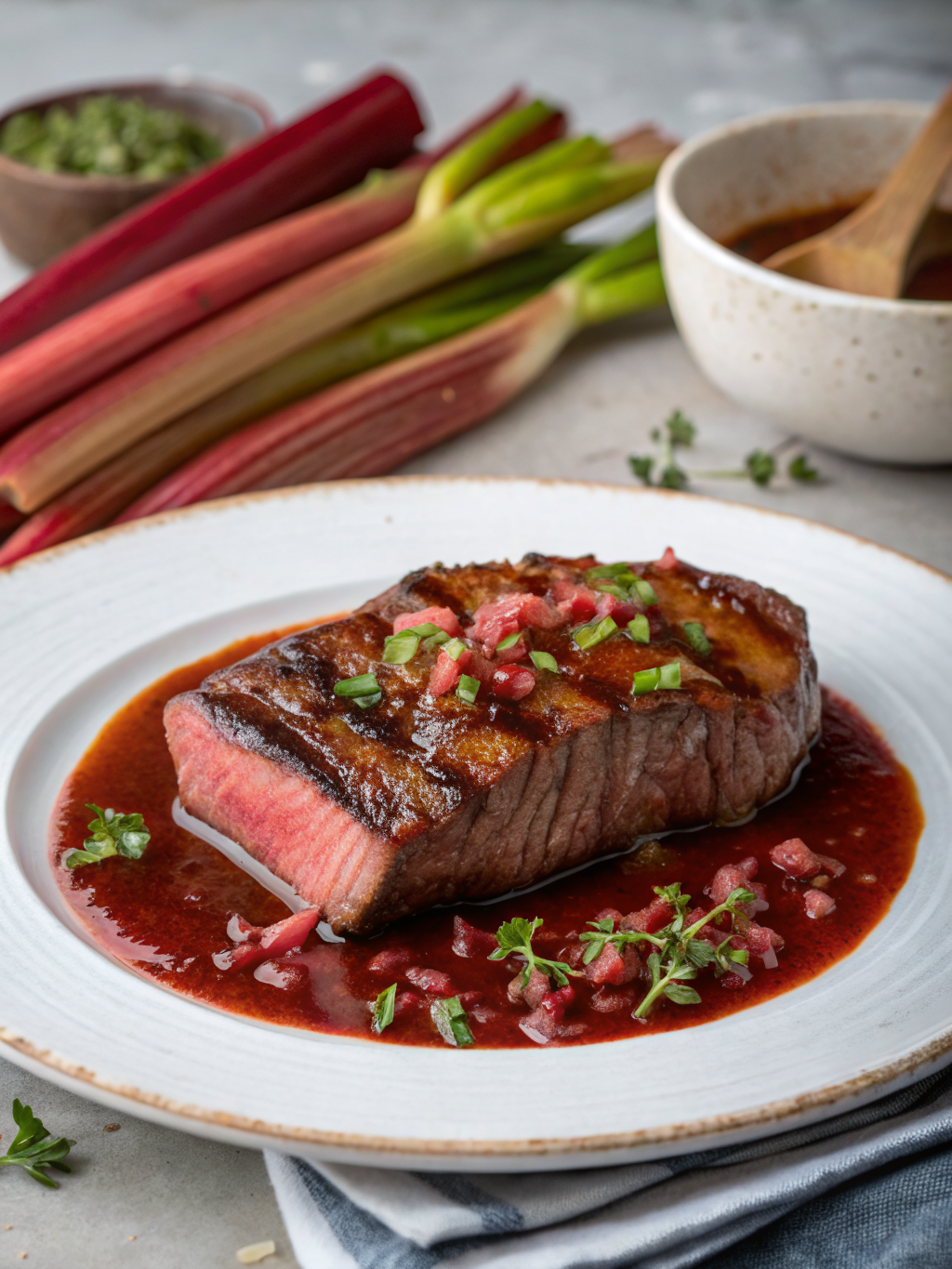 Spiced Rhubarb Steak Sauce Ingredients