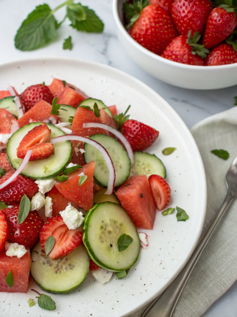 Strawberry Watermelon Cucumber Salad