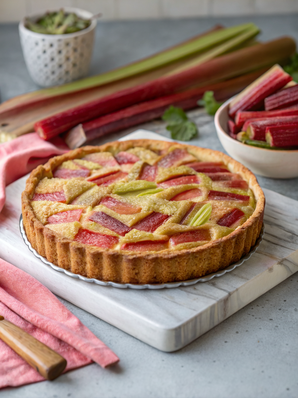 Traditional Norwegian Rhubarb Cake