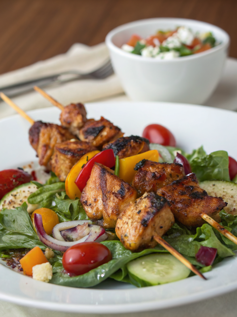 BBQ Chicken Skewer Salad