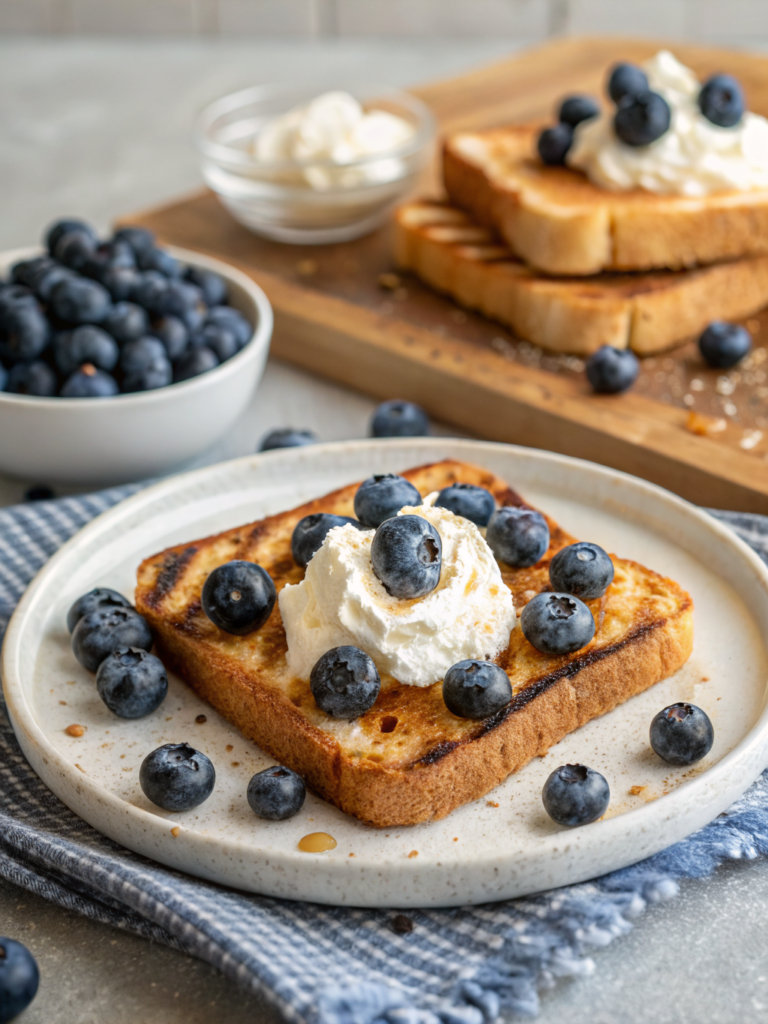 BLUEBERRY TOAST WITH WHIPPED RICOTTA
