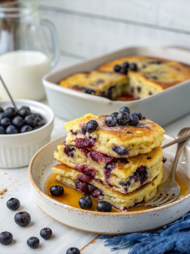 Blueberry Buttermilk Pancake Casserole Recipe