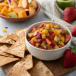 Fruit Salsa with Cinnamon Sugar Tortilla Chips