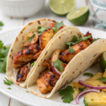 Garlic Butter Honey BBQ Chicken Tacos