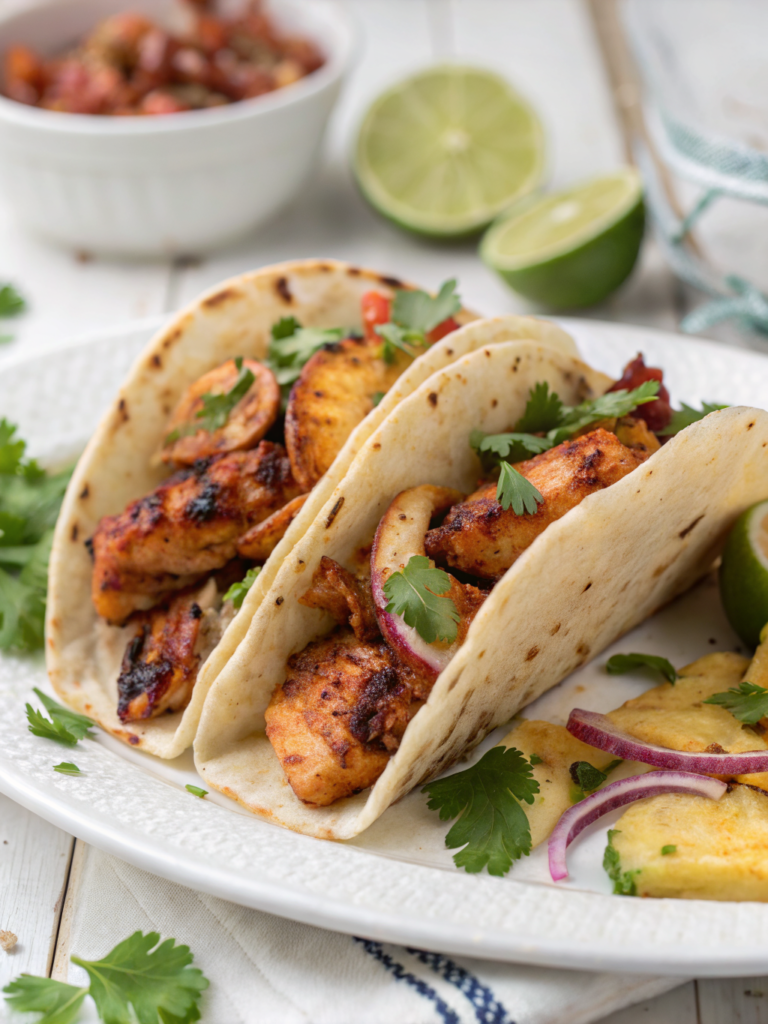 Garlic Butter Honey BBQ Chicken Tacos