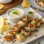 Grilled Ranch Garlic Parmesan Chicken Skewers