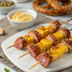 Ham and Cheese Pretzel Kabobs