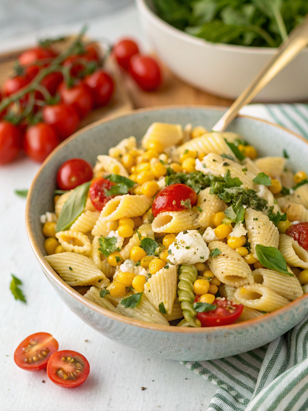 Healthy Street Corn Pasta Salad