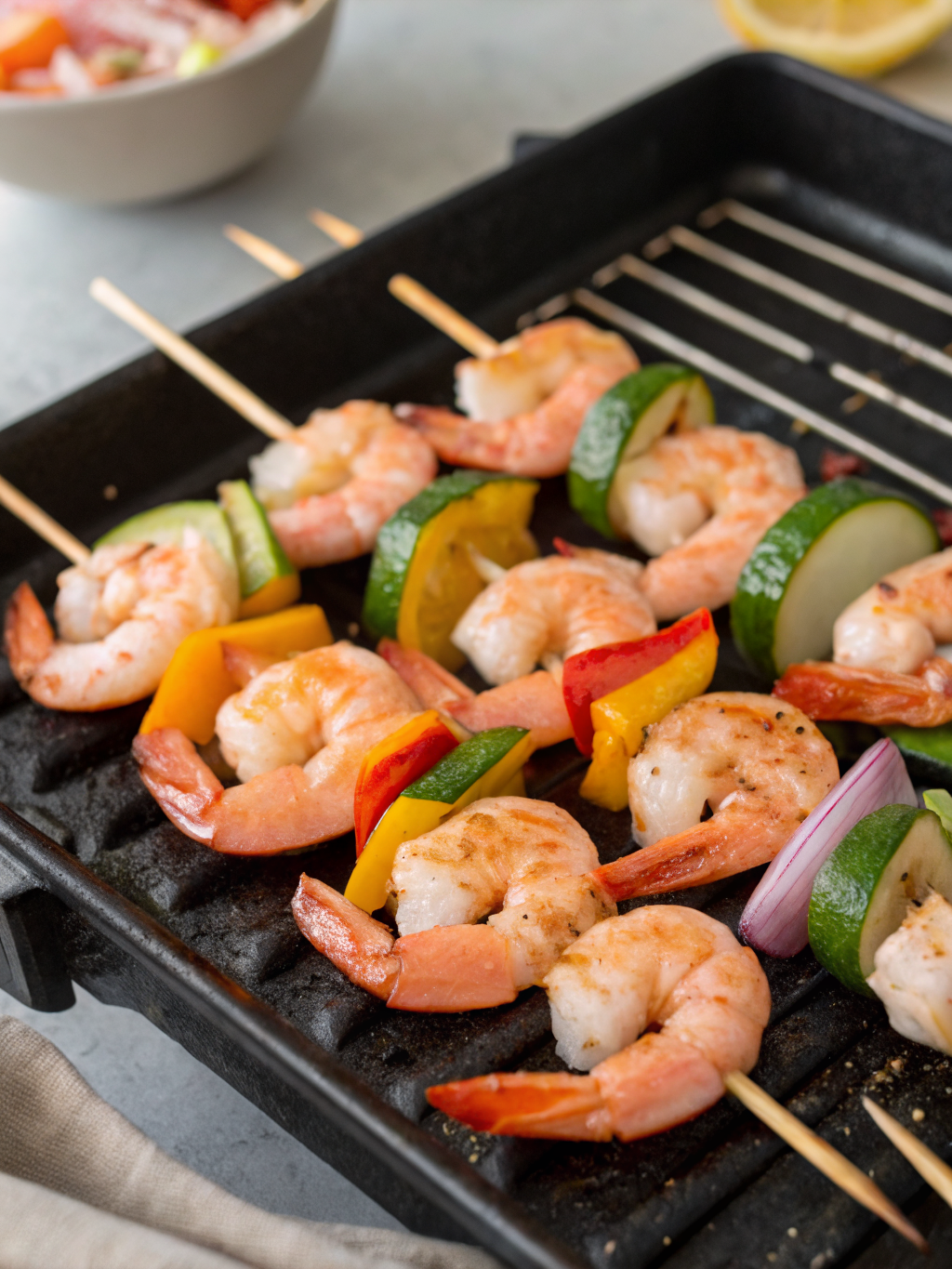 SHRIMP KABOBS ON THE GRILL