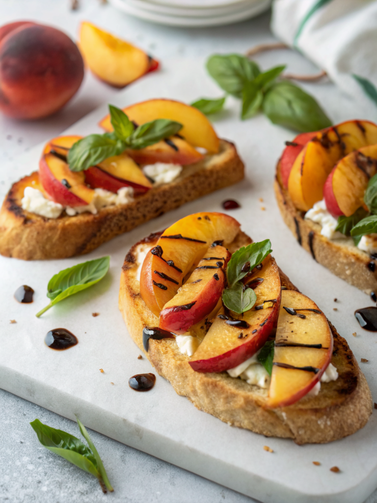 Sun-Kissed Peach Bruschetta