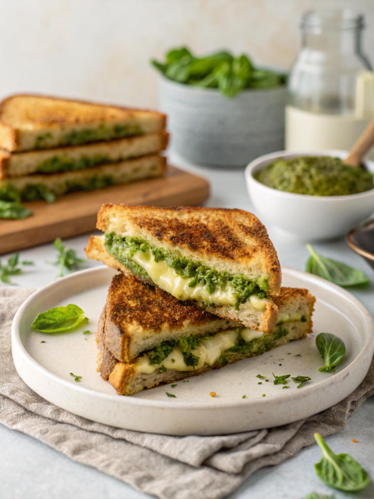 Best Pesto Grilled Cheese