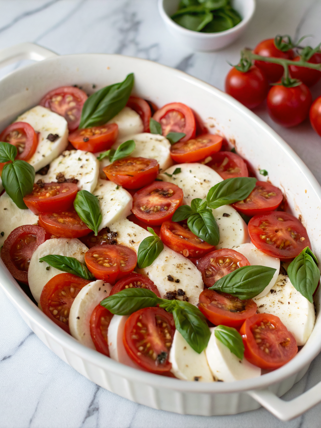 Easy Caprese Dip: 5 Simple Steps for the Best Party Appetizer 3 a colorful bowl of Easy Caprese Dip topped with fresh basil and served with toasted bread