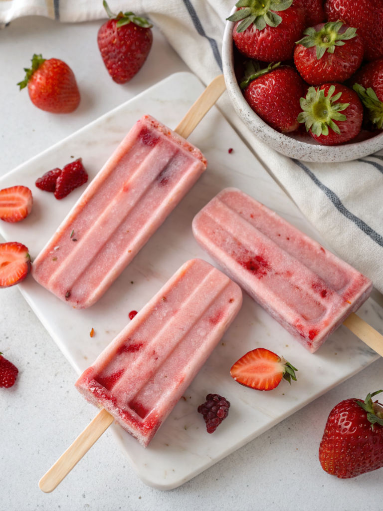 Strawberry Breakfast Popsicles