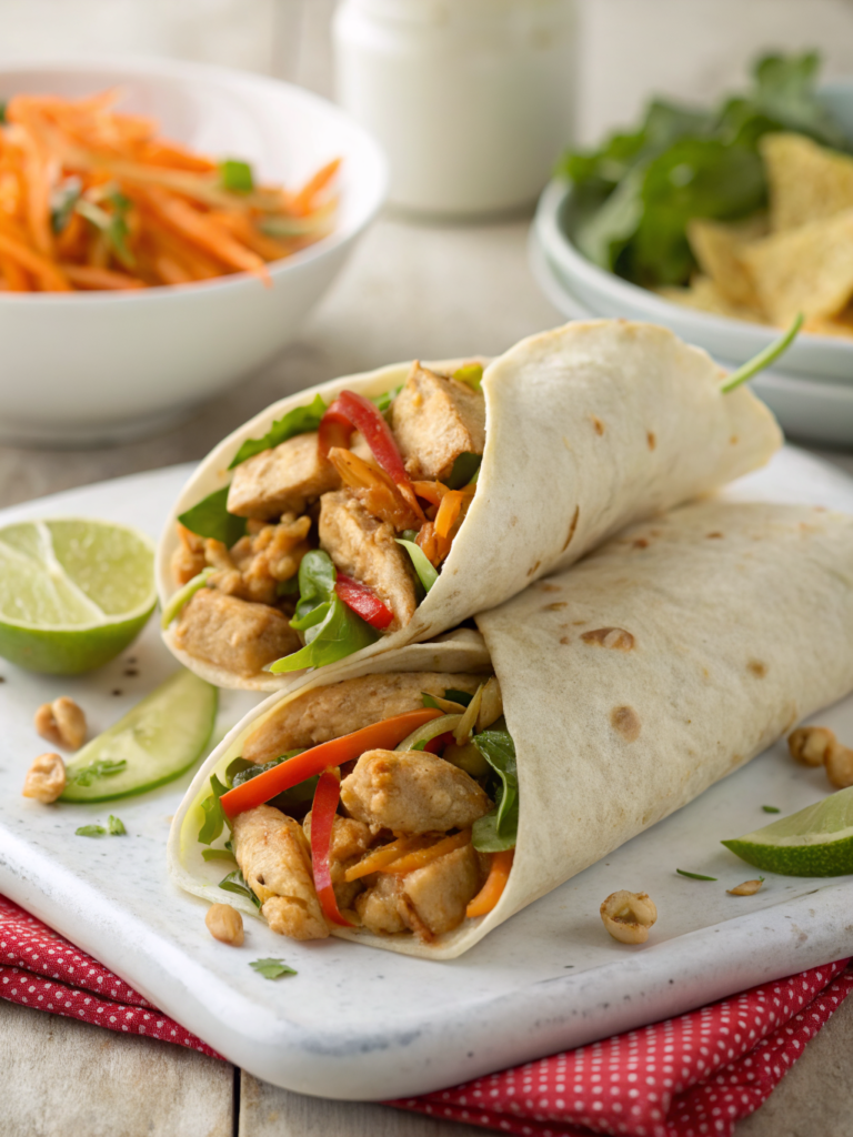 THAI PEANUT CHICKEN WRAPS