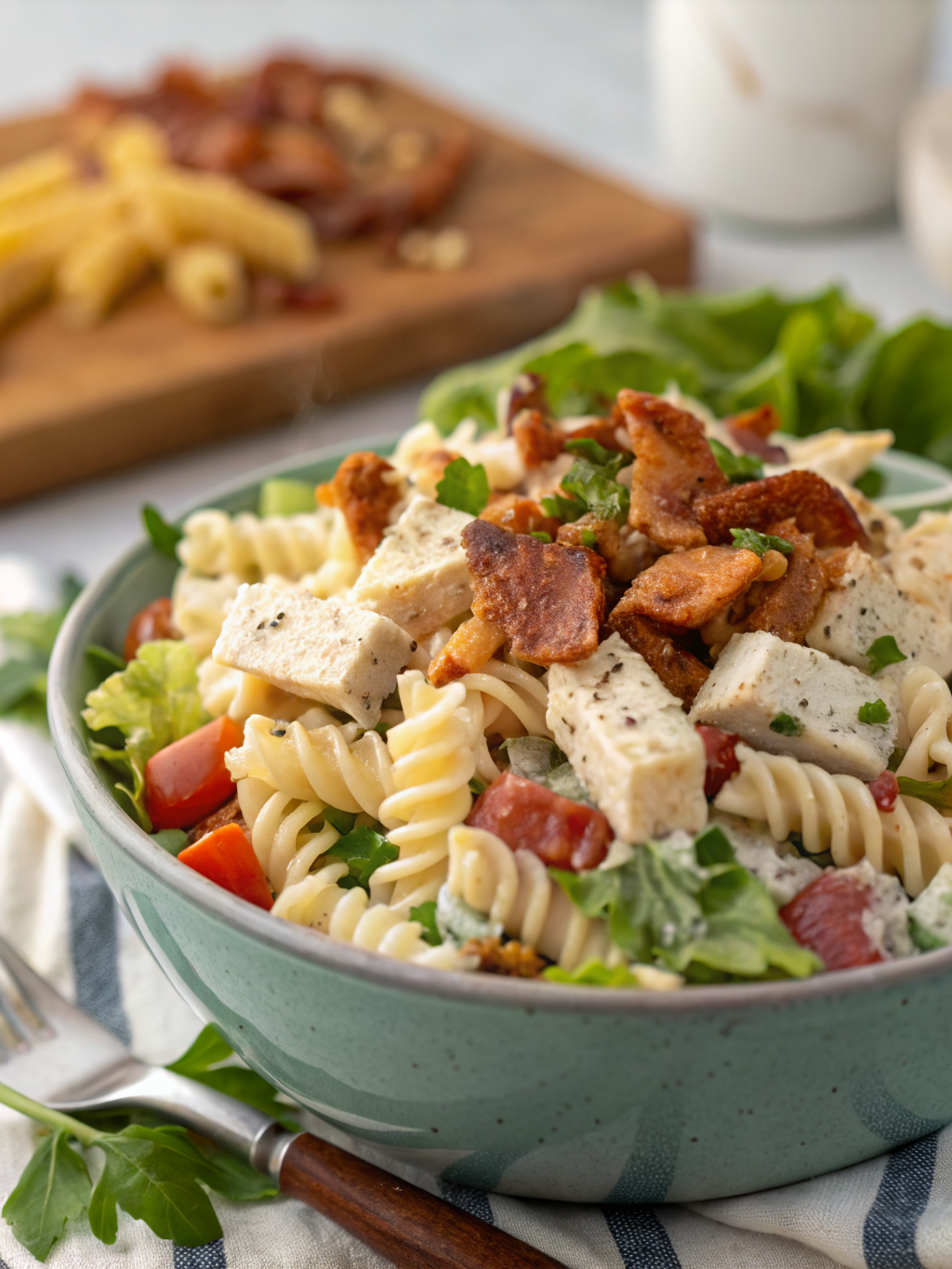 chicken bacon ranch pasta salad
