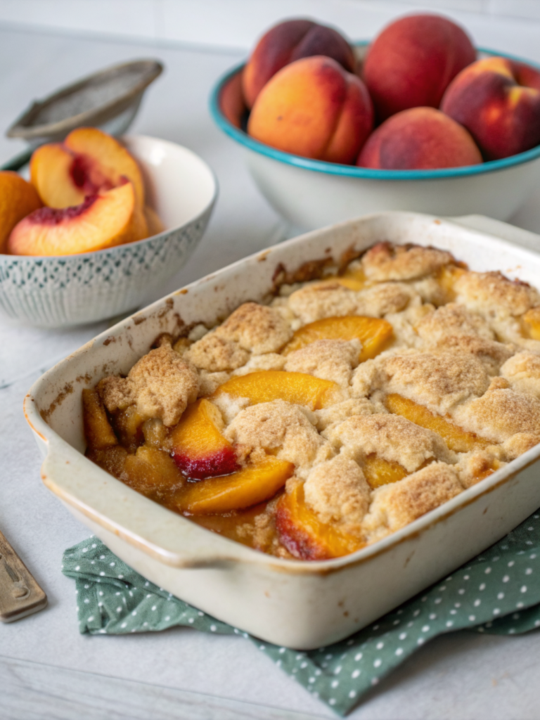 Easy Peach Cobbler with Canned Peaches