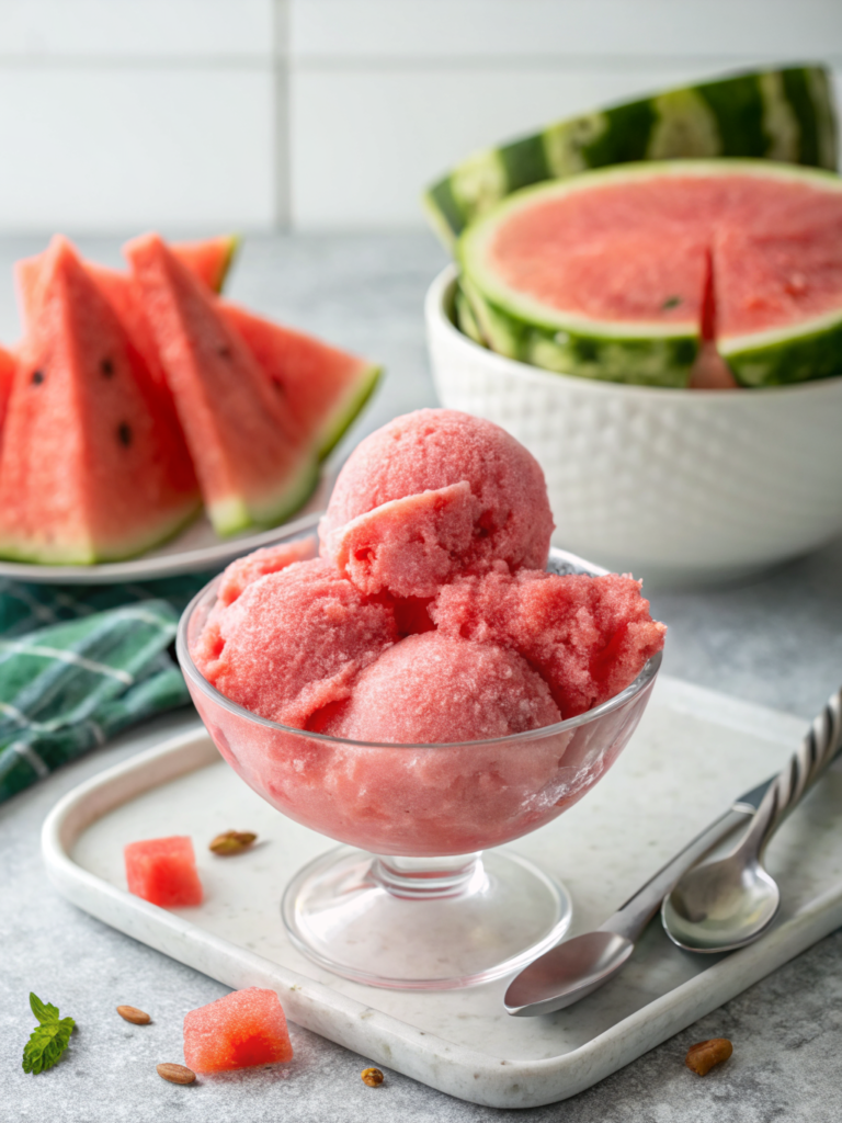 Frozen 2-Ingredient Watermelon Sorbet