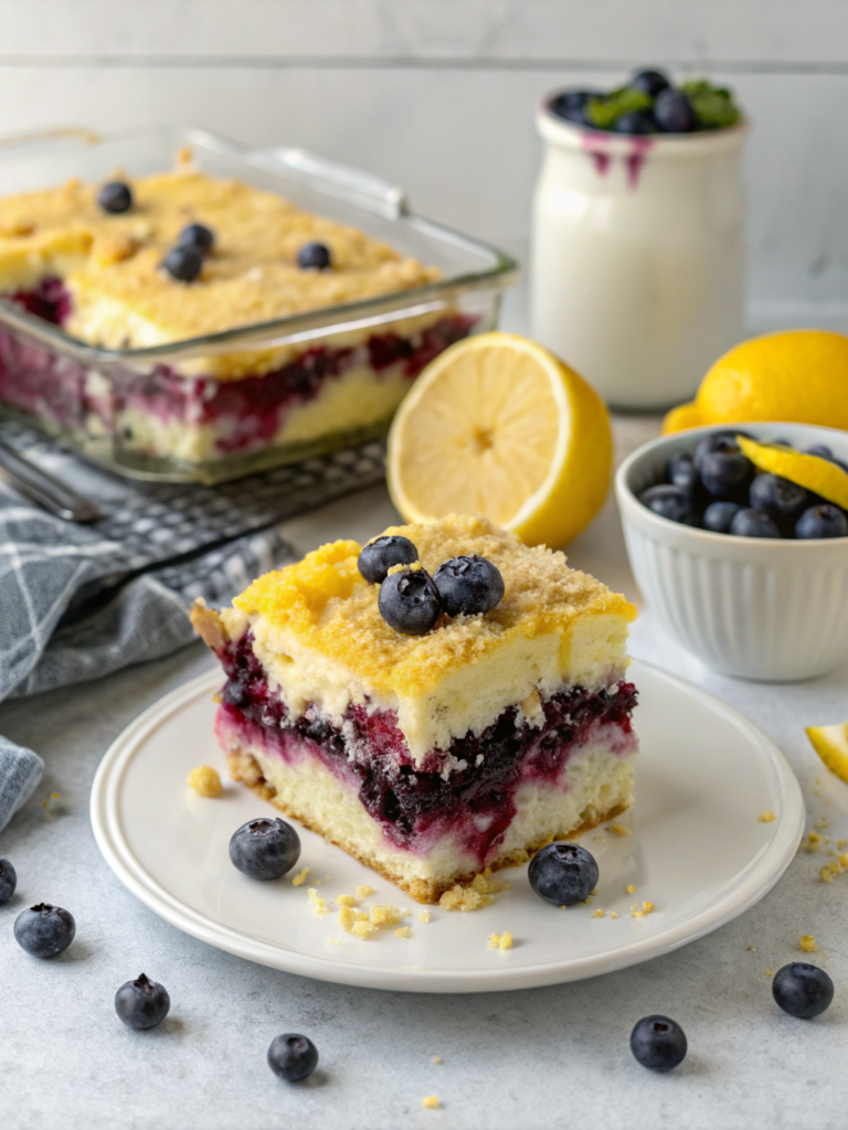 Lemon Blueberry Cheesecake Dump Cake