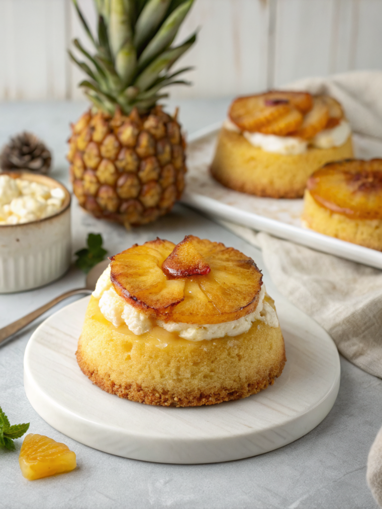 Pineapple Mascarpone Upside-Down Mini Cakes