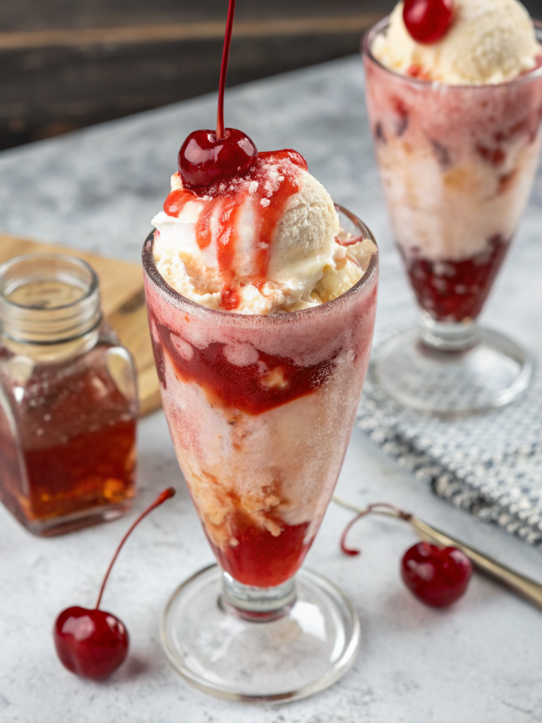 Shirley Temple Ice Cream Float