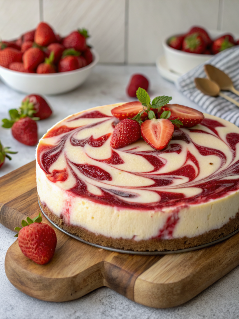 Strawberry Swirl Cheesecake Recipe