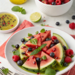 Watermelon Fruit Salad with Berries and Lime Dressing