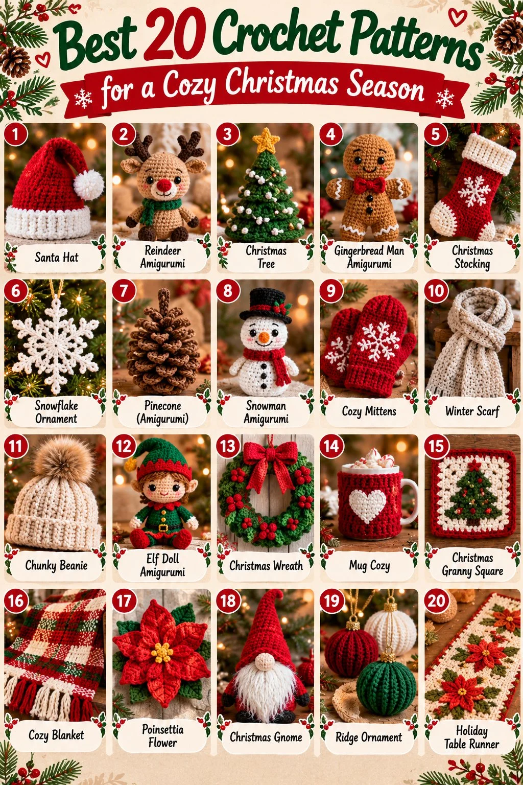Best 20 Crochet Patterns for a Cozy Christmas Season 1 Rustic Alpine Spiral Christmas Tree Free Crochet Pattern
