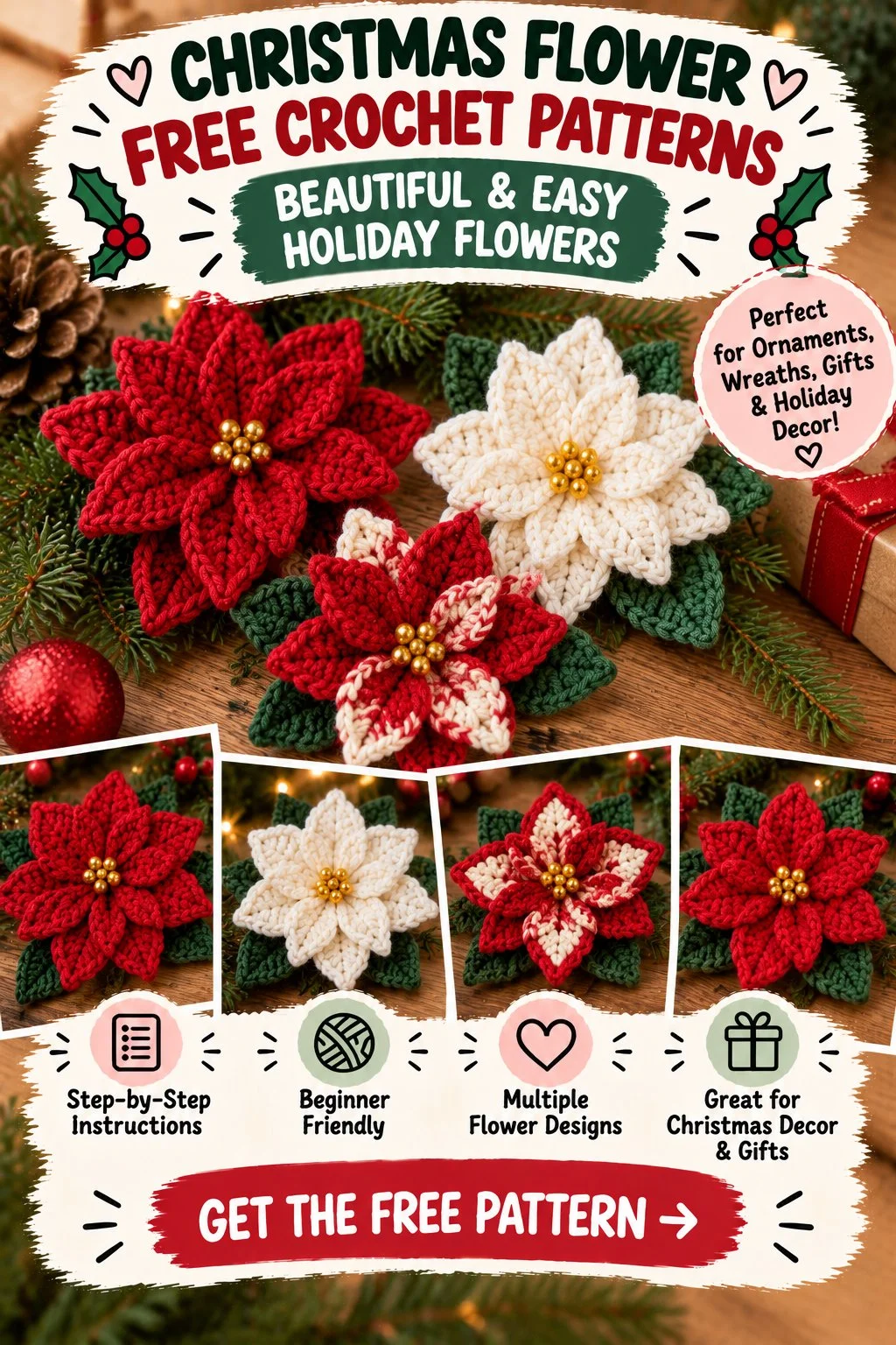 Christmas Flower Free Crochet Patterns
