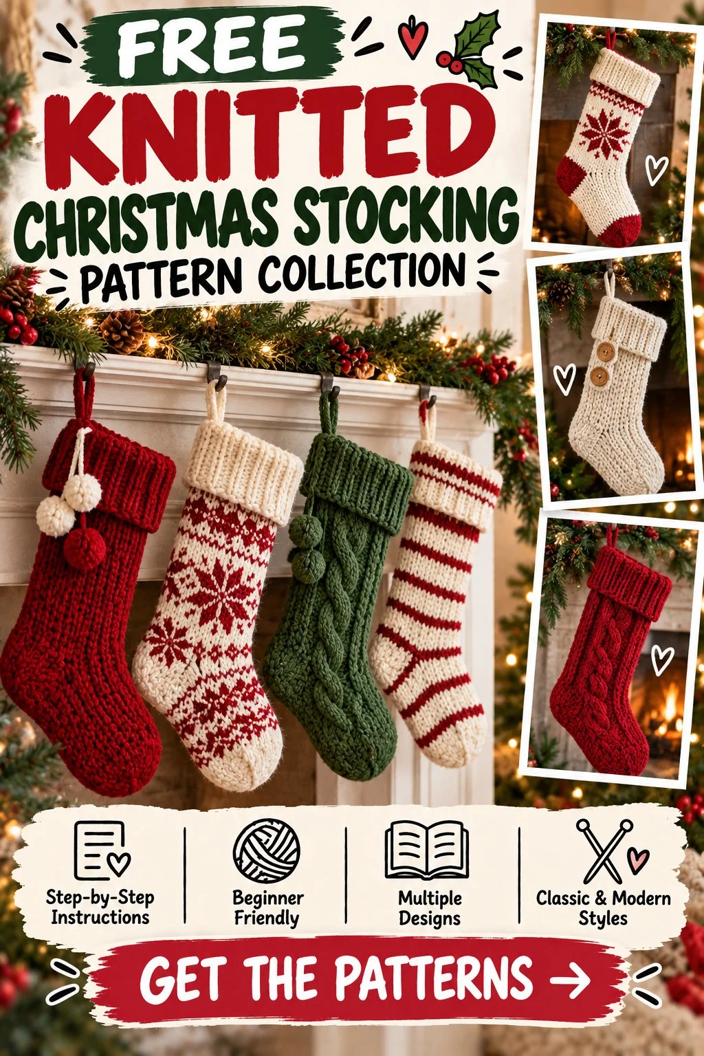 Knitted Christmas Stocking Pattern Free Video
