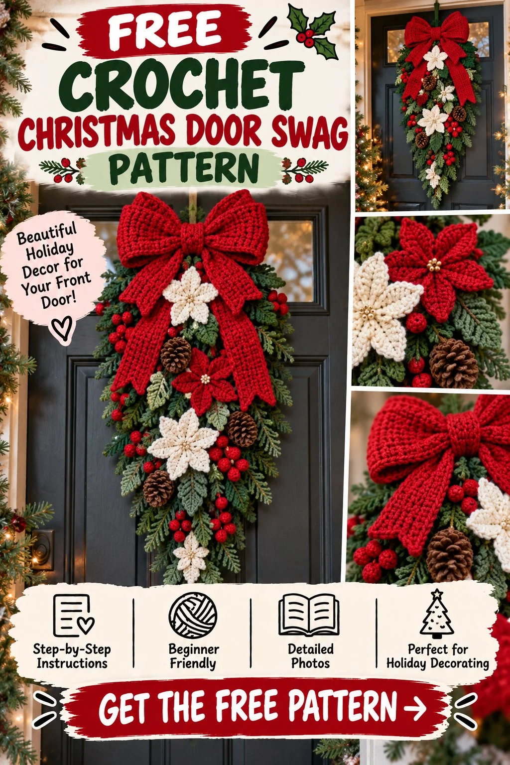 Crochet Christmas Door Swag Pattern Free Crochet Pattern