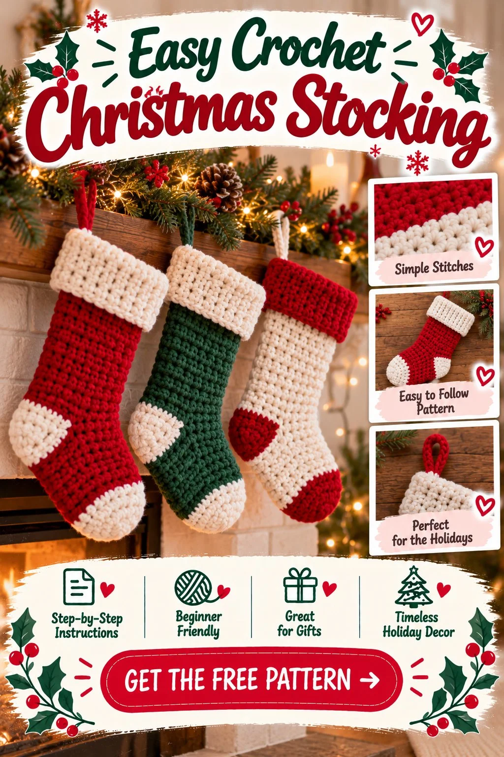 Best 20 Crochet Patterns for a Cozy Christmas Season 53 Easy Crochet Christmas Stocking