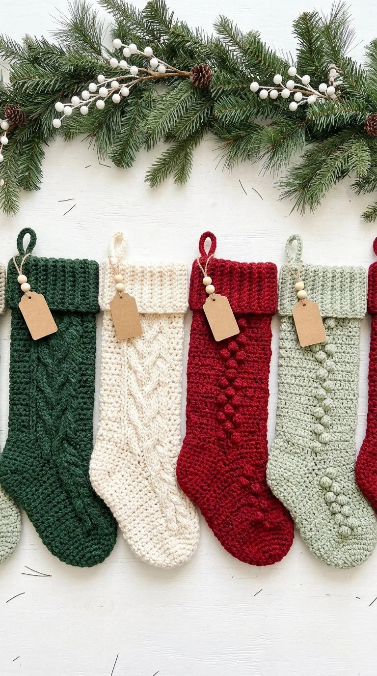 Best 20 Crochet Patterns for a Cozy Christmas Season 61 Crochet Christmas Stocking Pattern: Petal Loop Stocking