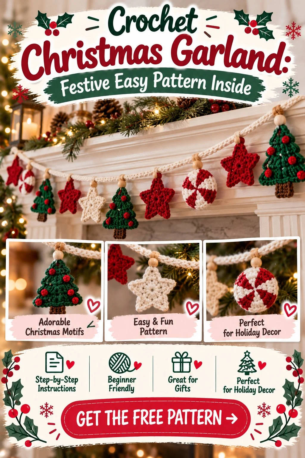 Crochet Christmas Garland: Festive Easy Pattern Inside