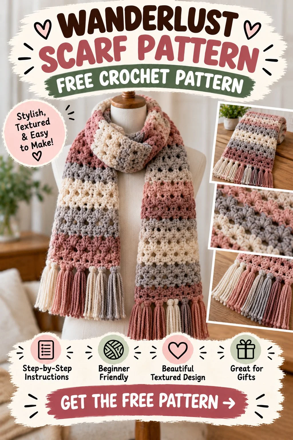 Wanderlust Scarf Pattern by Kirsten Holloway Designs