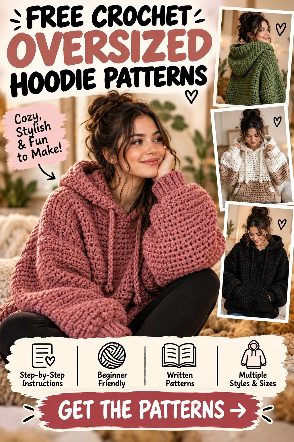 Free Crochet Oversized Hoodie Patterns — DIY Hoodie Ideas