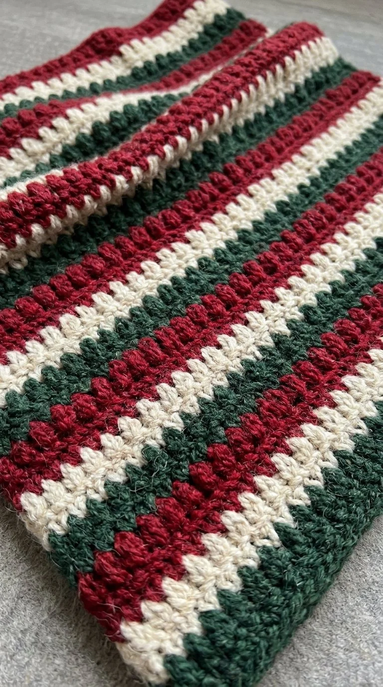 Christmas Stripes C2C Afghan Free Crochet Pattern