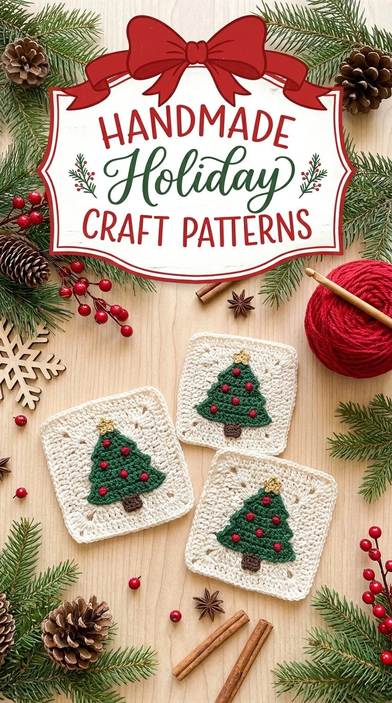 Beautiful Christmas Tree Crochet Granny Square