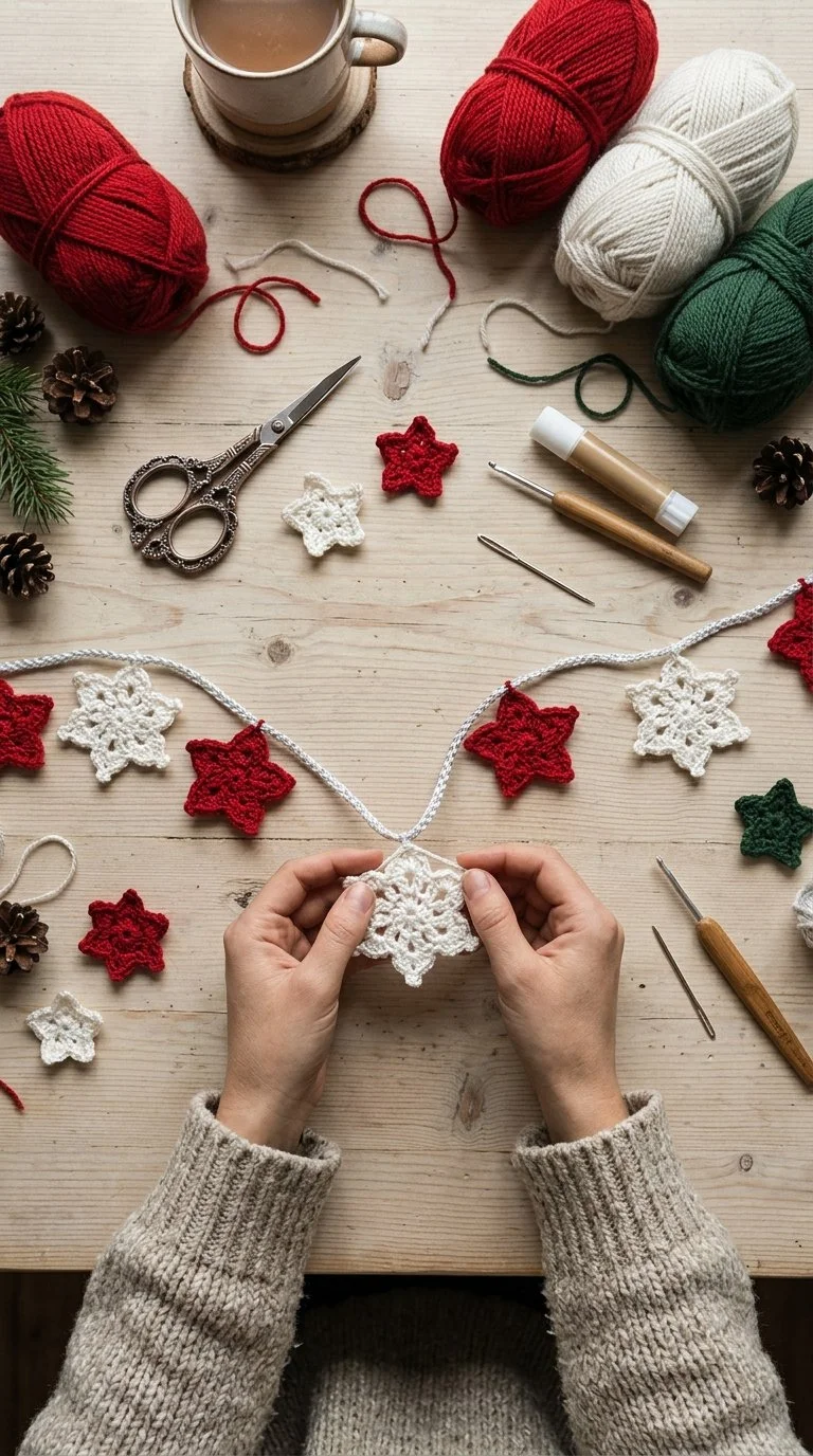 Craft a Festive Crochet Christmas Garland: Easy Pattern Inside! 🎄✨