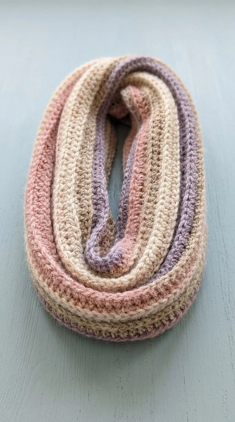 Crochet Knit-Look Infinity Scarf