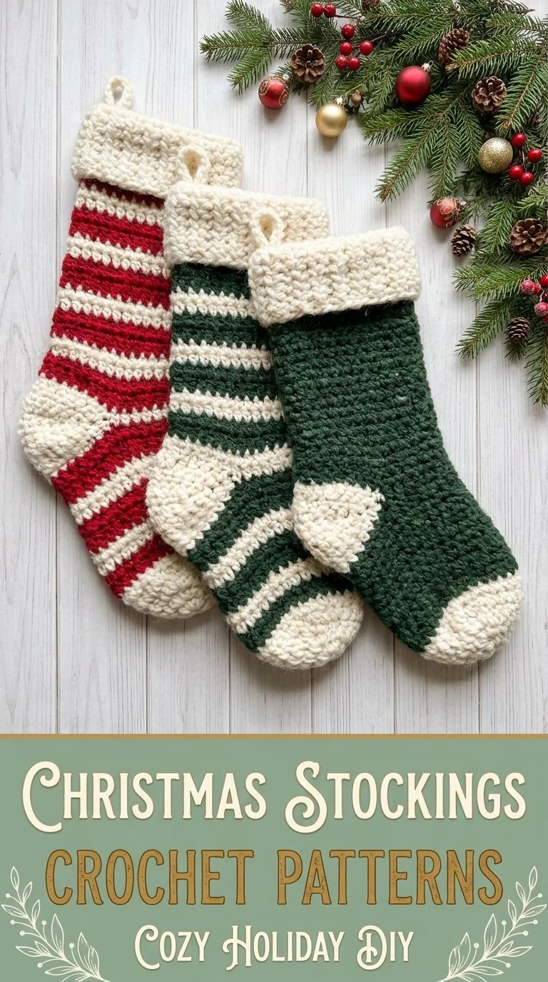 Easy Christmas stocking crochet pattern